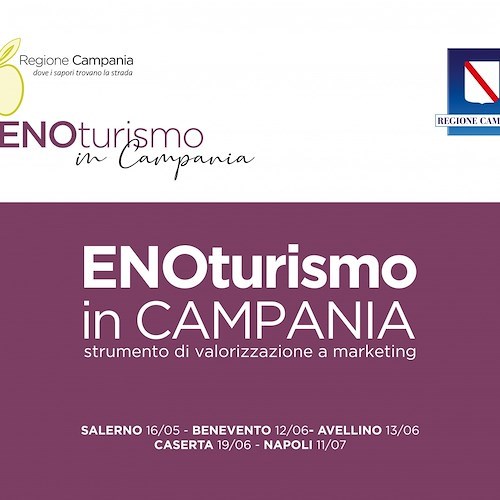 ENOTURISMO, LA REGIONE CAMPANIA PRESENTA

LA NUOVA LEGGE REGIONALE:

DOMANI (12 GIUGNO) INIZIATIVA NEL SANNIO,

VENERDI 13 GIUGNO IN IRPINIA